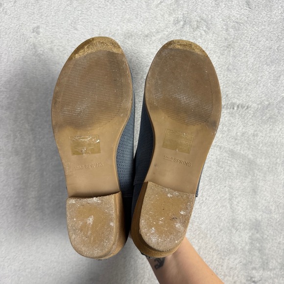 ✨ 2/$35 Call It Spring Perforated Ankle Boots Booties Blue Block Heel Size 6.5 - Picture 8 of 8